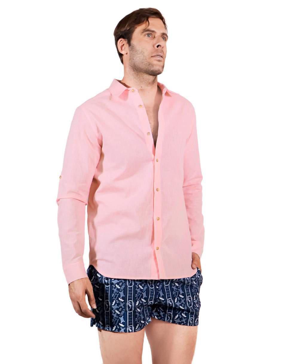 Camisa playa manga larga para hombre