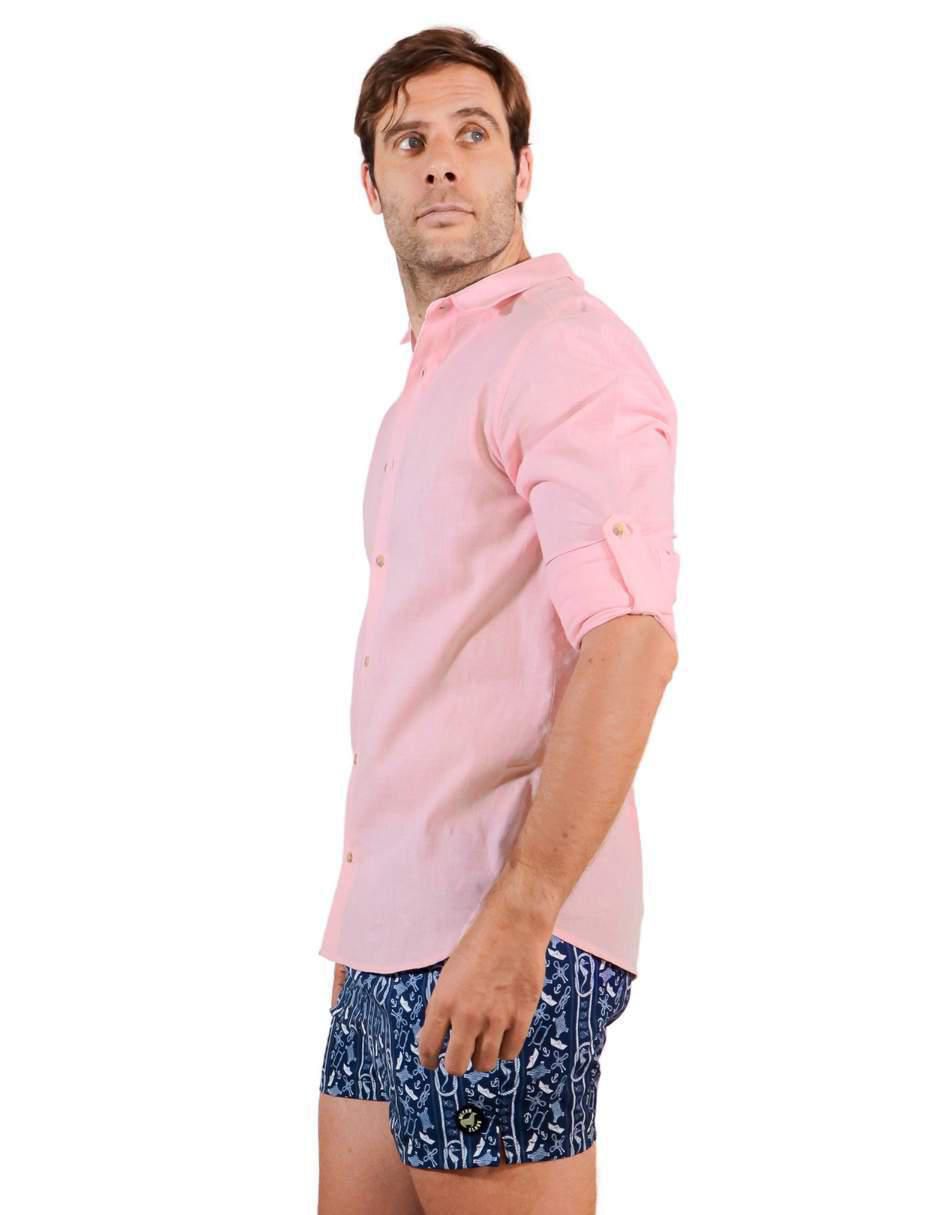 Camisa playa manga larga para hombre