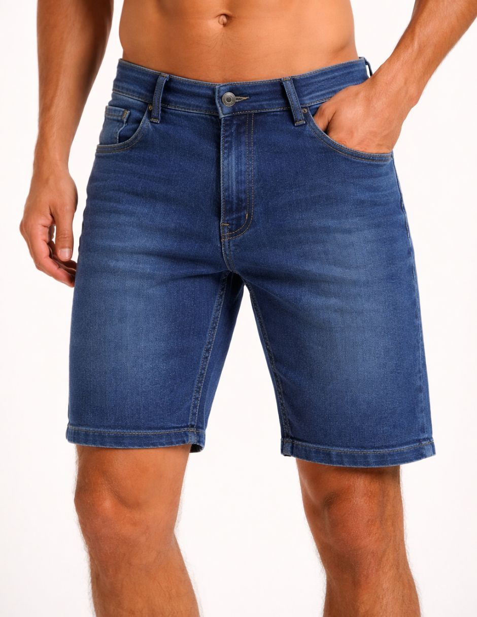Bermuda Lombard de mezclilla para hombre