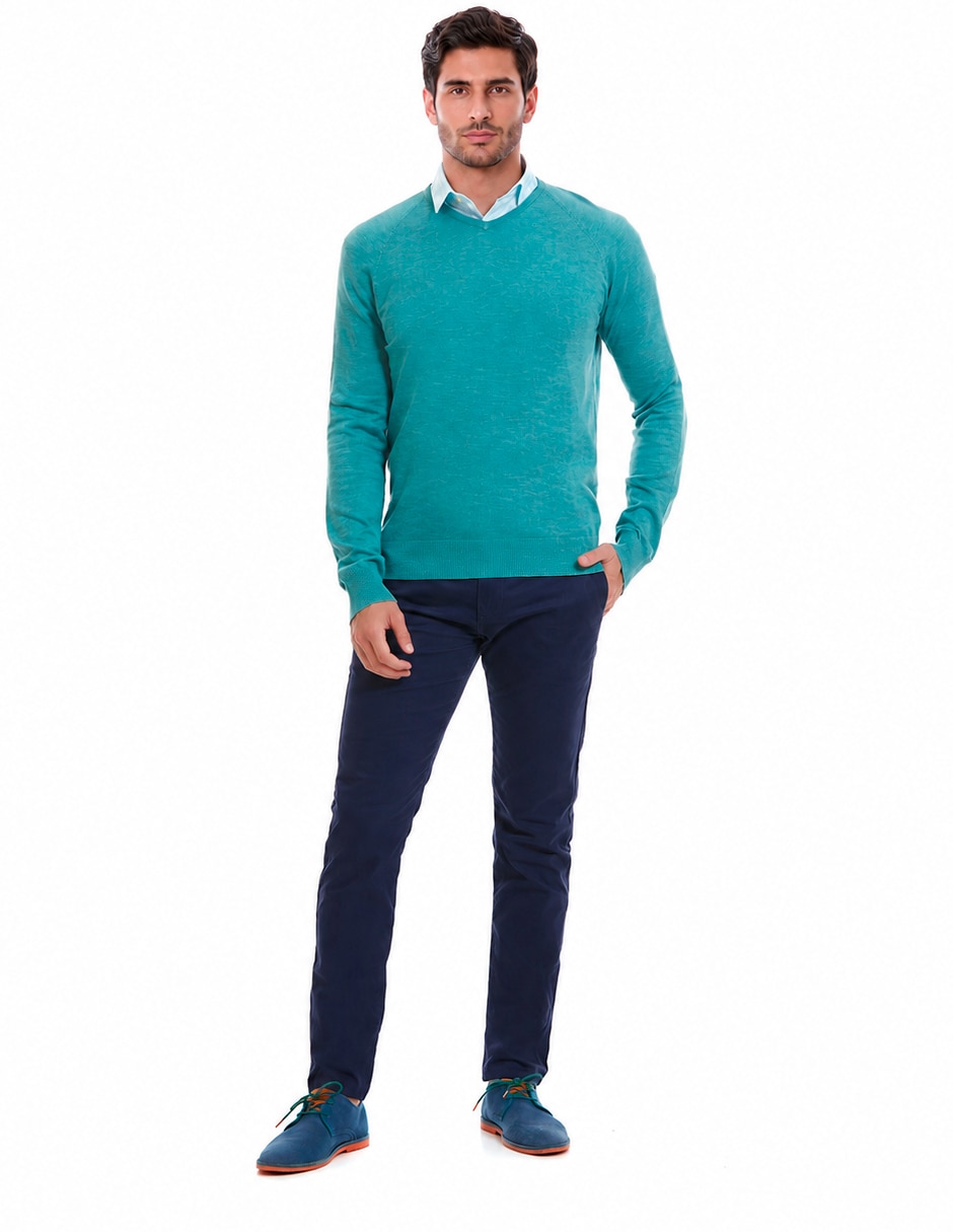 Sueter cuello V para hombre 3