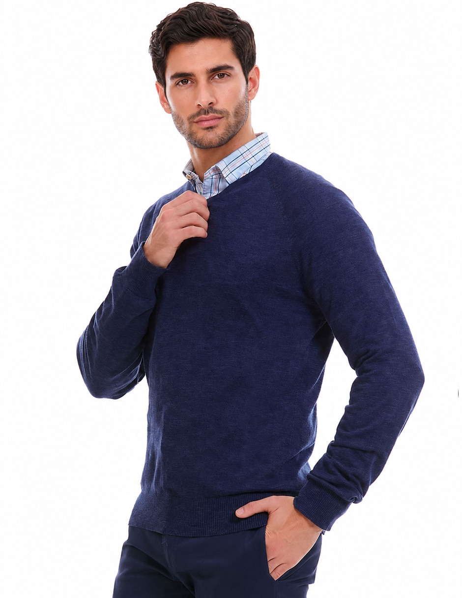 Suéter cuello v para hombre 3