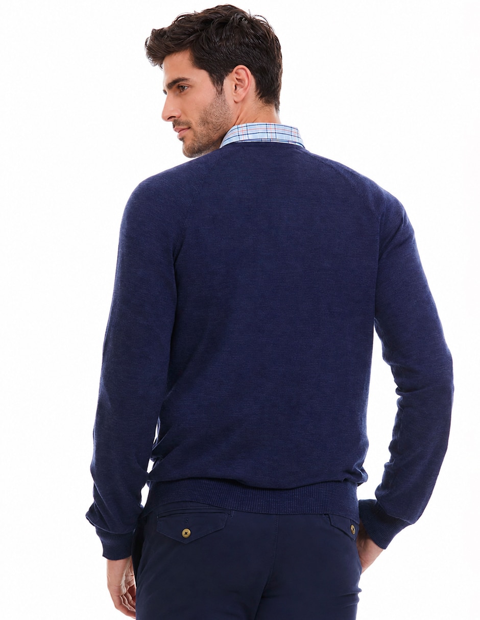 Suéter cuello v para hombre 5
