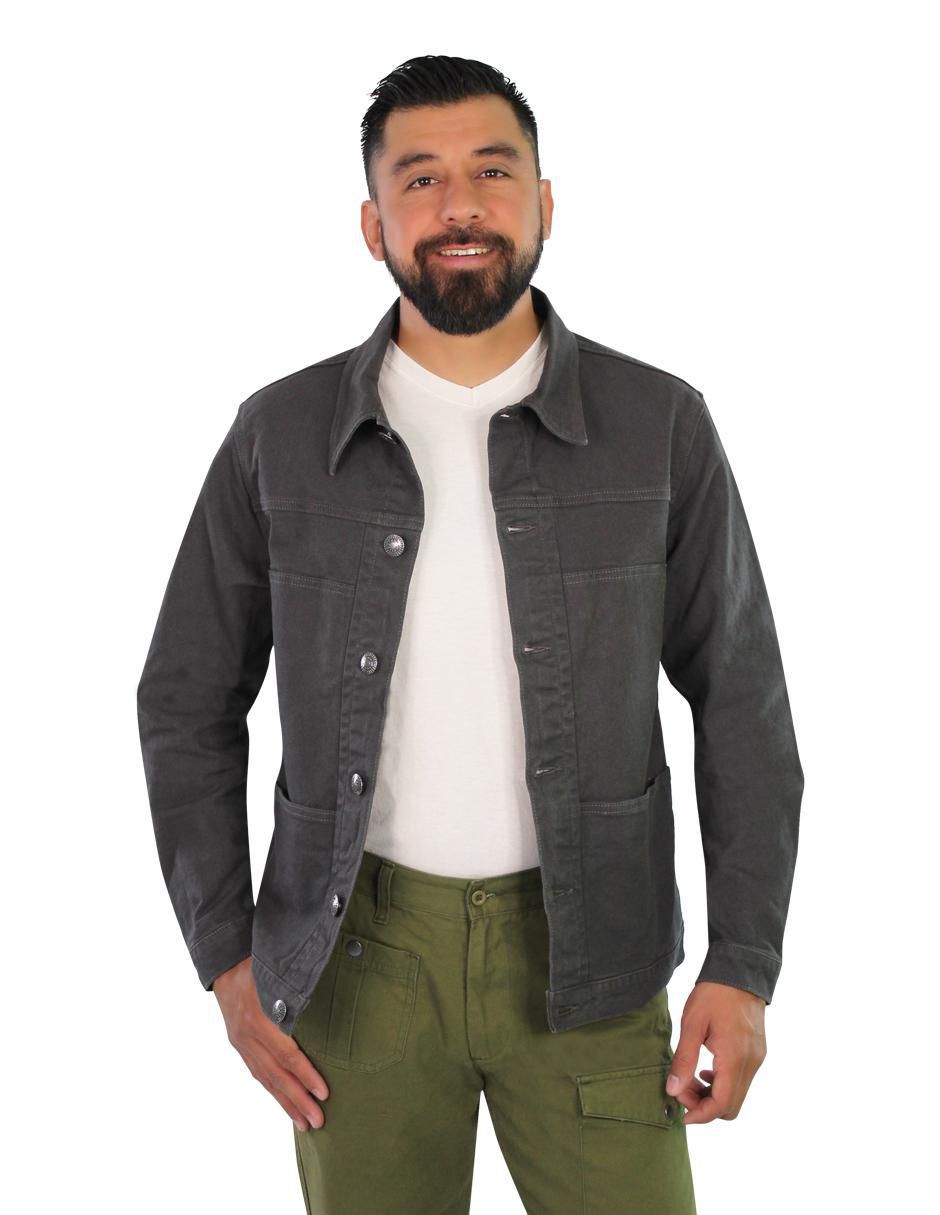 Chamarra de mezclilla con bolsillos para hombre Chamarra de mezclilla con bolsillos para hombre