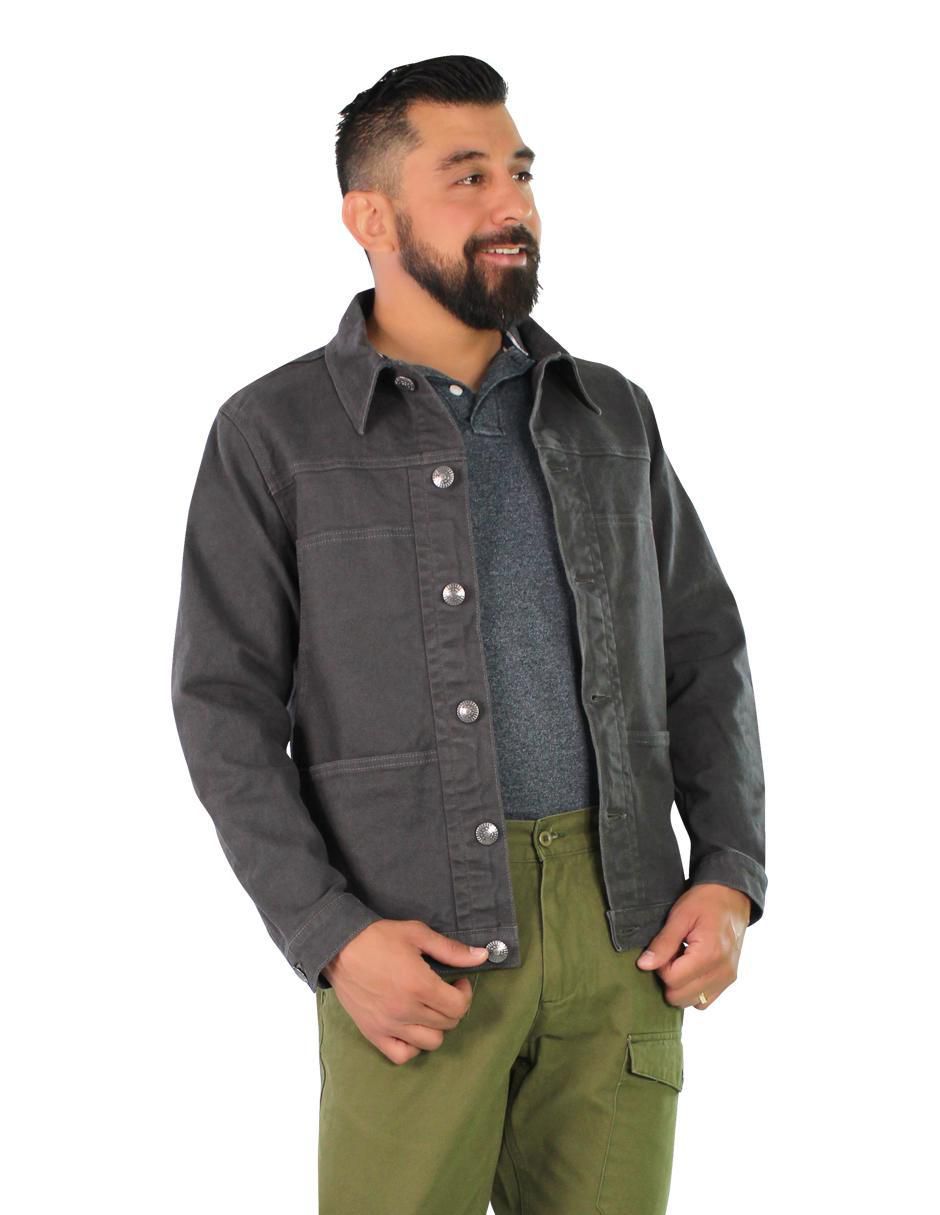 Chamarra casual de mezclilla con bolsillos para hombre 7