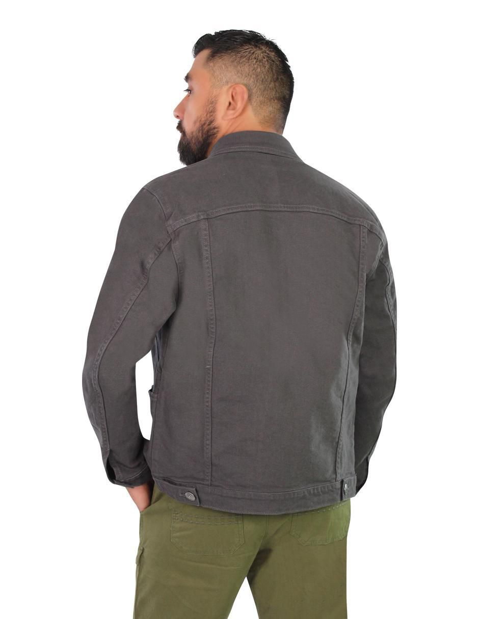 Chamarra casual de mezclilla con bolsillos para hombre