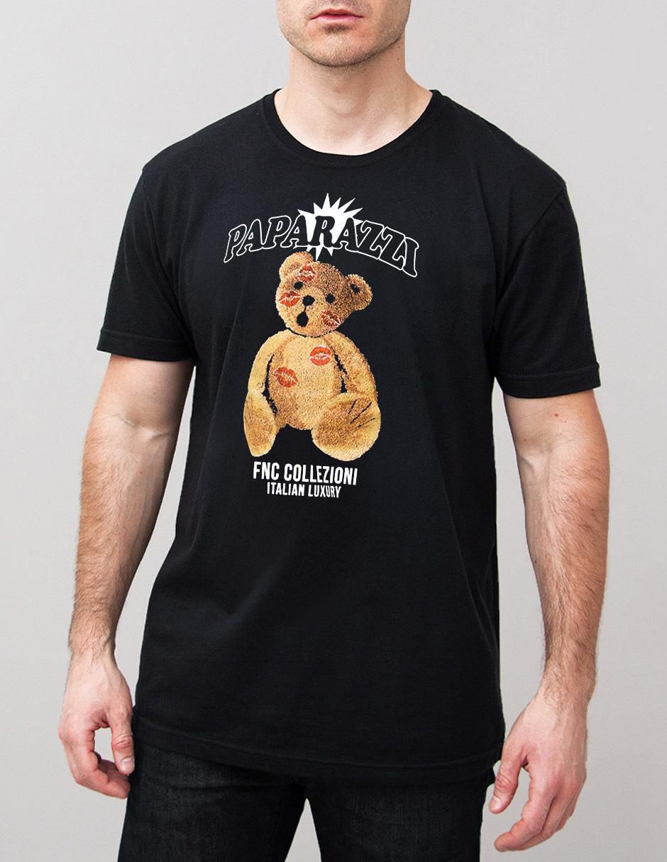 Playera Oso Paparazzi cuello redondo para hombre 1