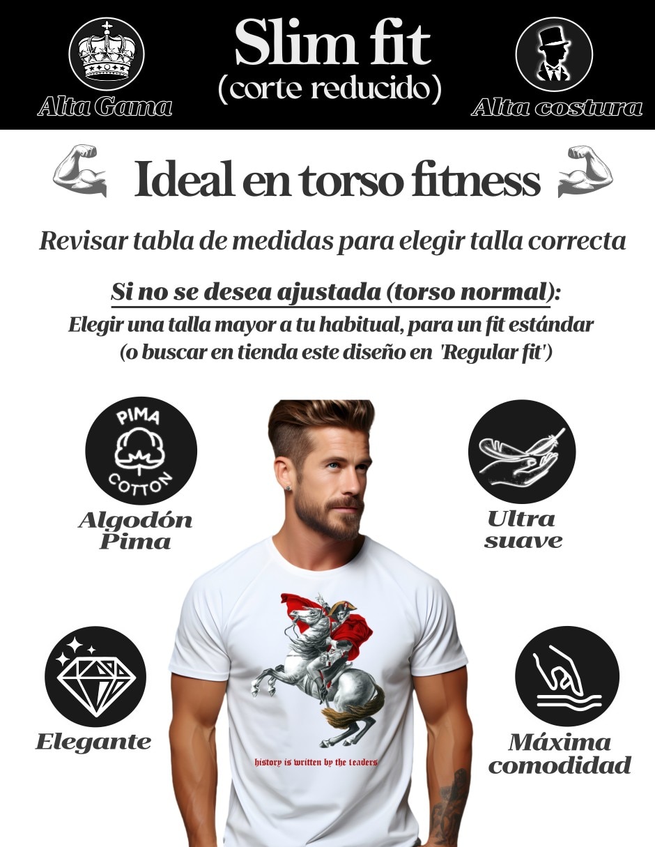 Playera Napoleón Caballo cuello redondo para hombre 5