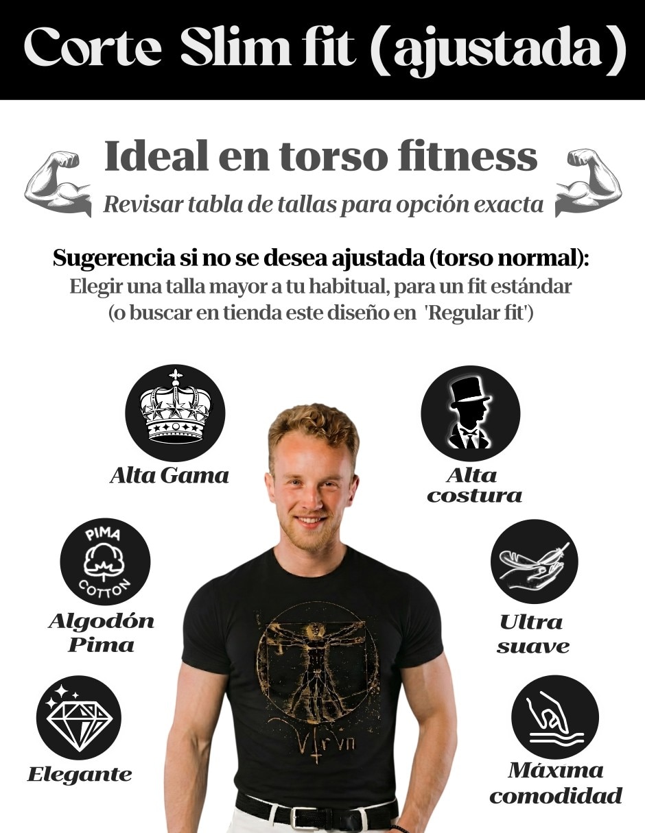 Playera marëvnyk complexión atlética vitruvian cuello redondo para hombre