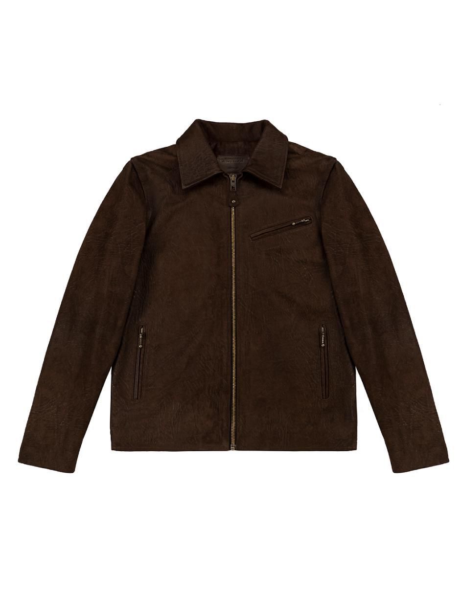 Chamarra casual de piel para hombre 2