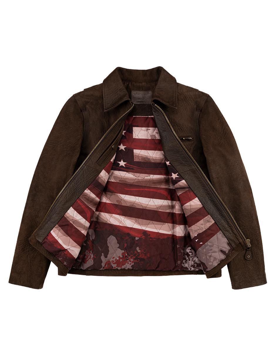 Chamarra casual de piel para hombre 4