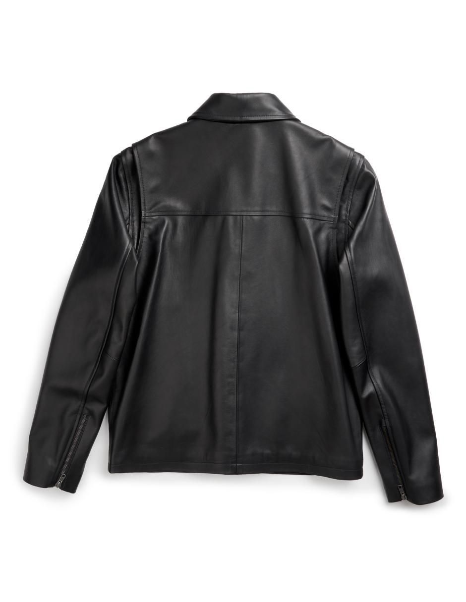 Chamarra casual impermeable de piel para hombre 4