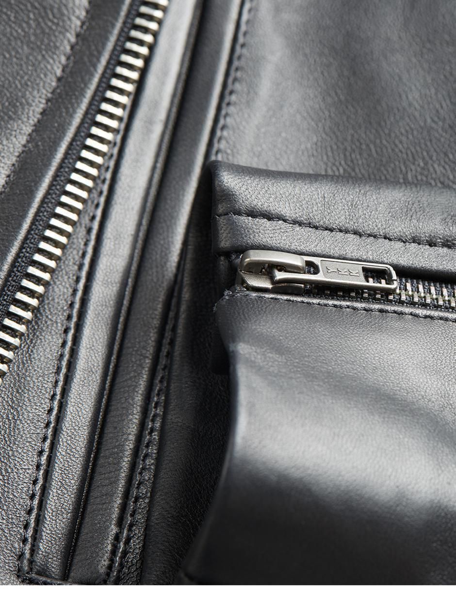 Chamarra casual impermeable de piel para hombre 6