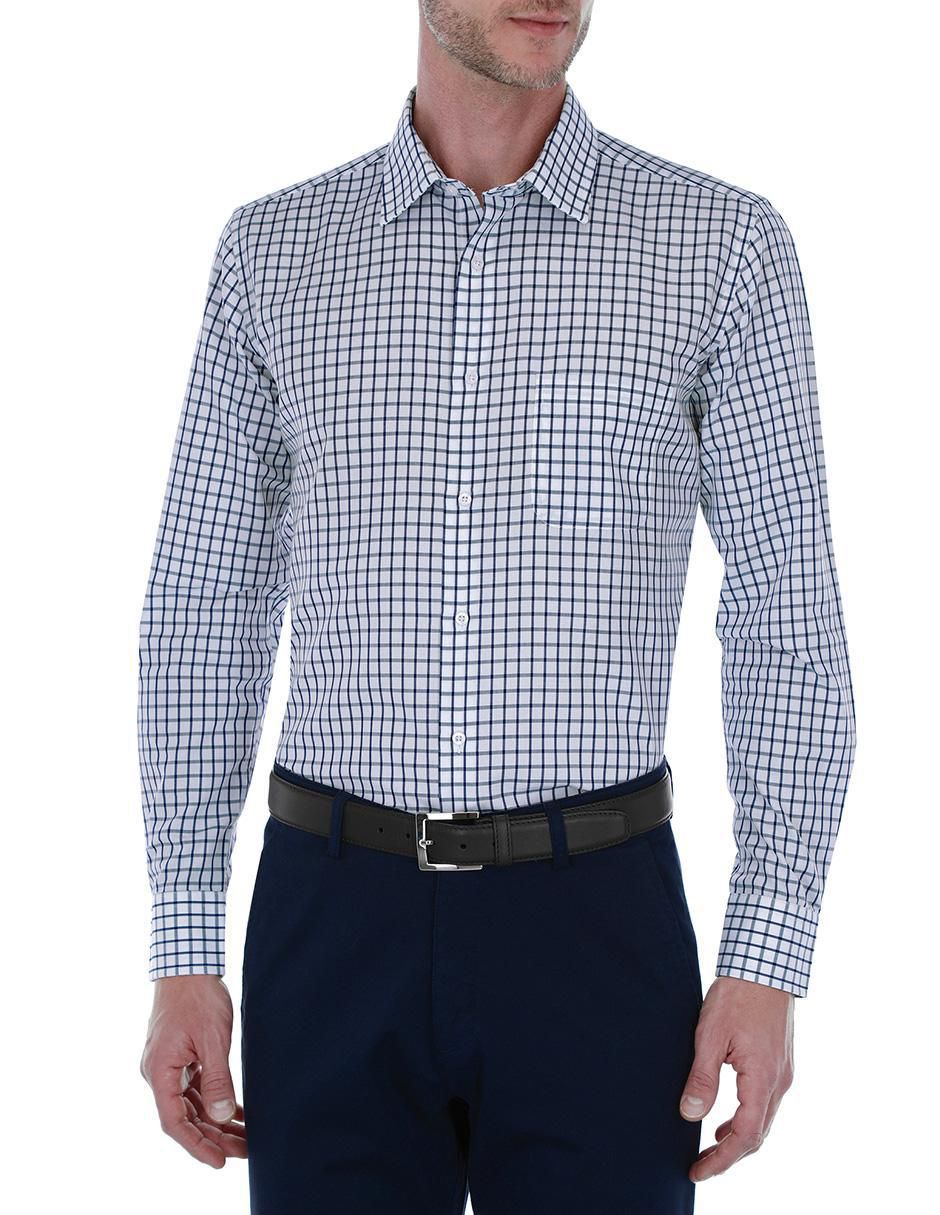 Camisa formal de algodón manga larga para hombre