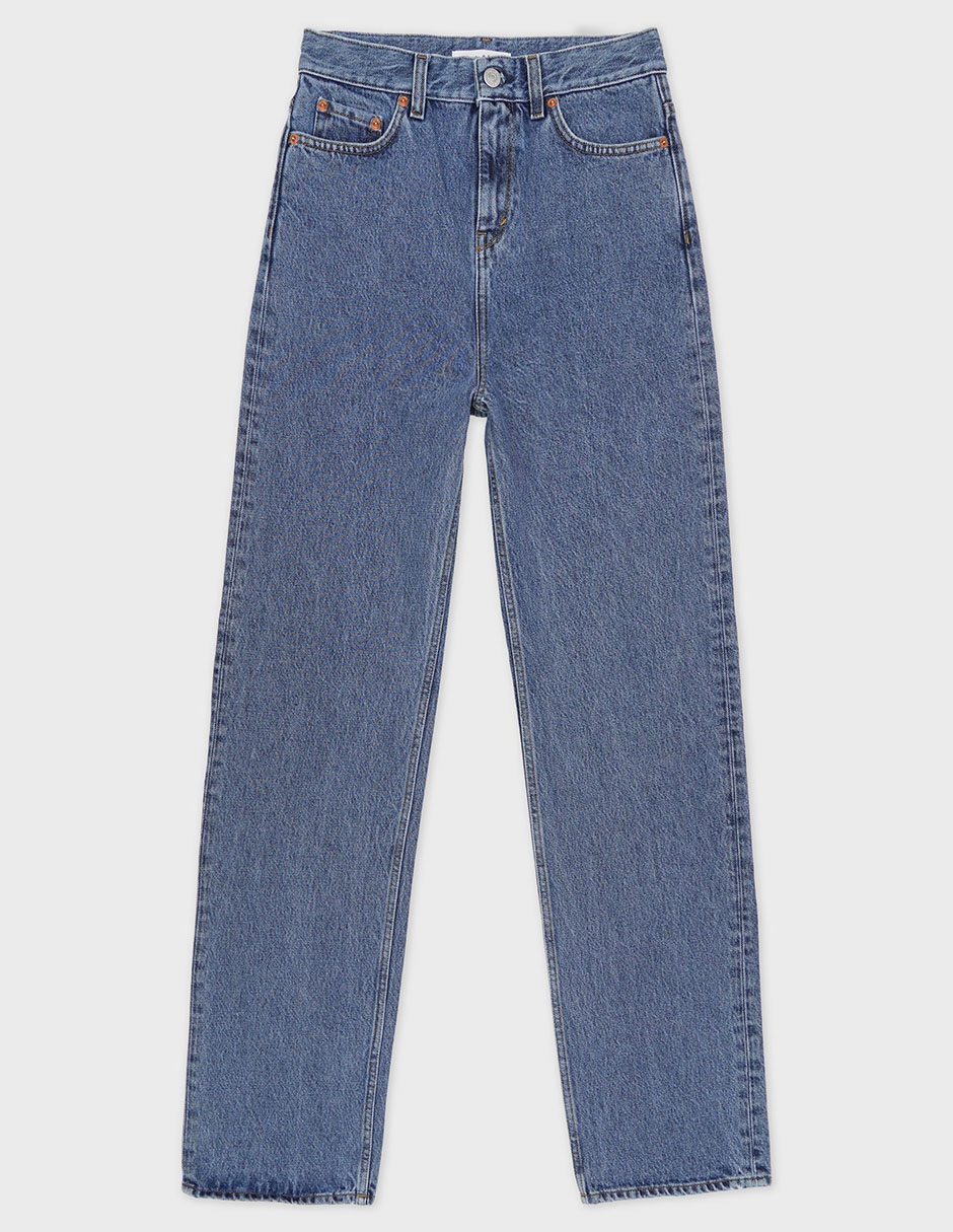 Jeans straight Sporty & Rich corte cintura para mujer