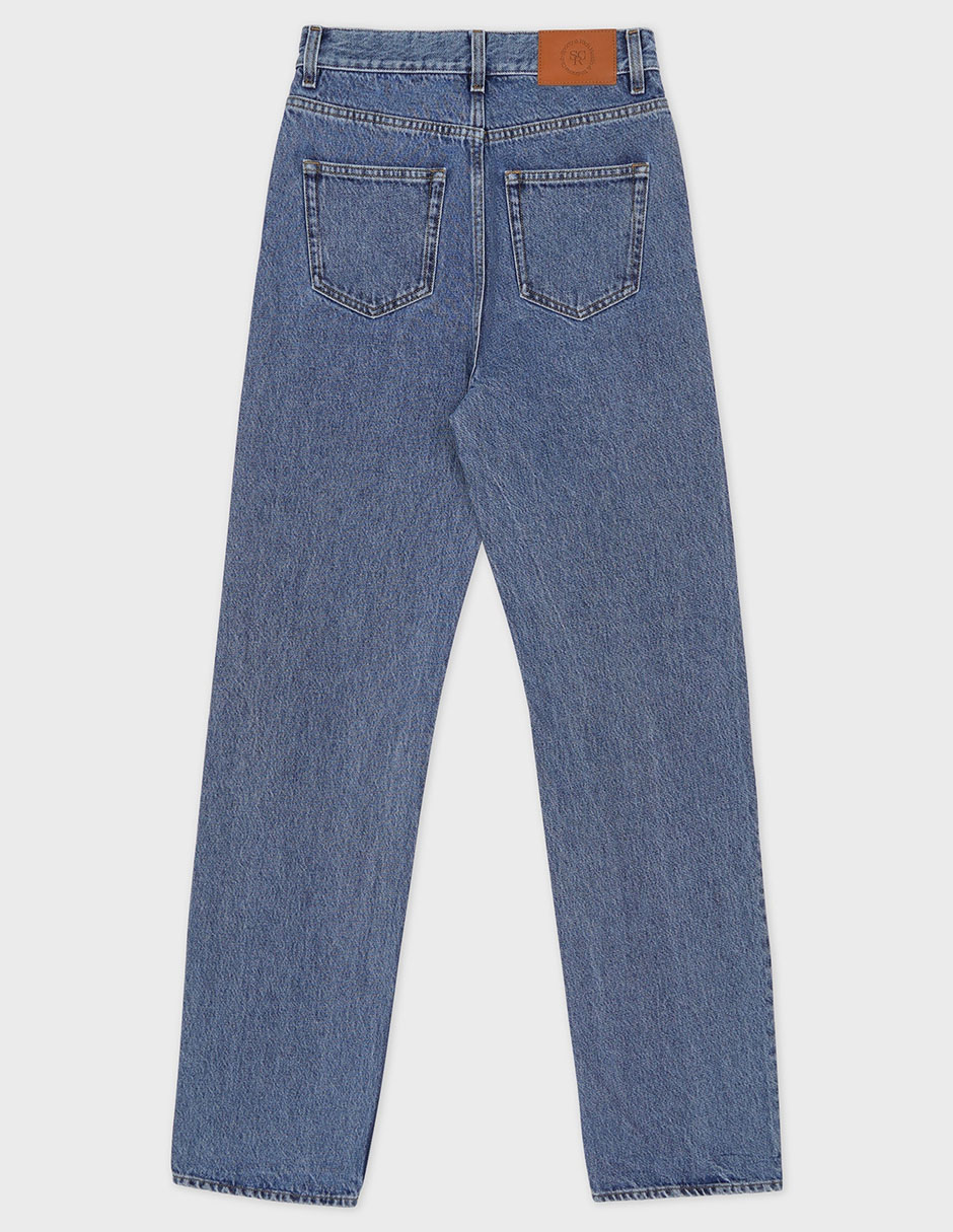 Jeans straight Sporty & Rich corte cintura para mujer