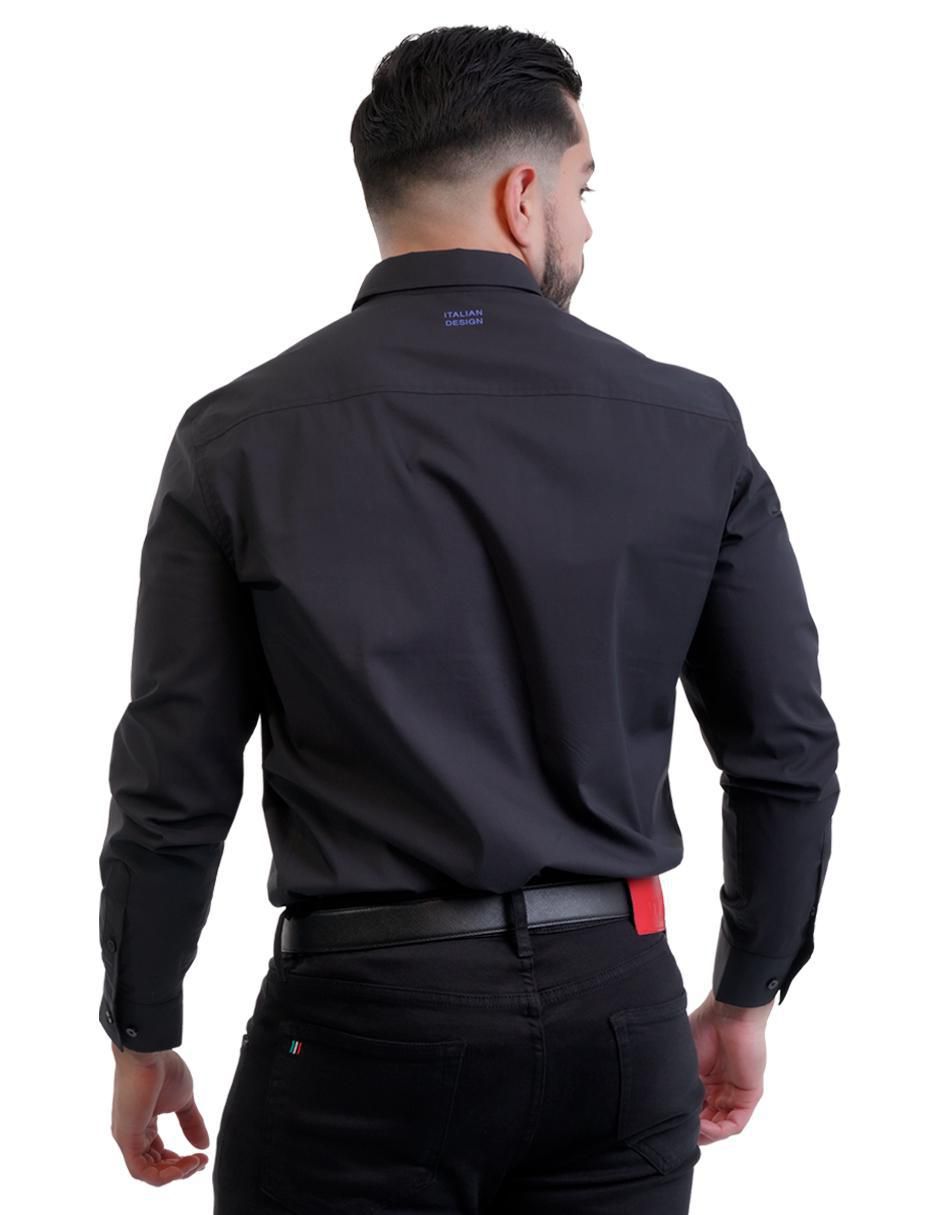 Camisa casual de algodón manga larga para hombre