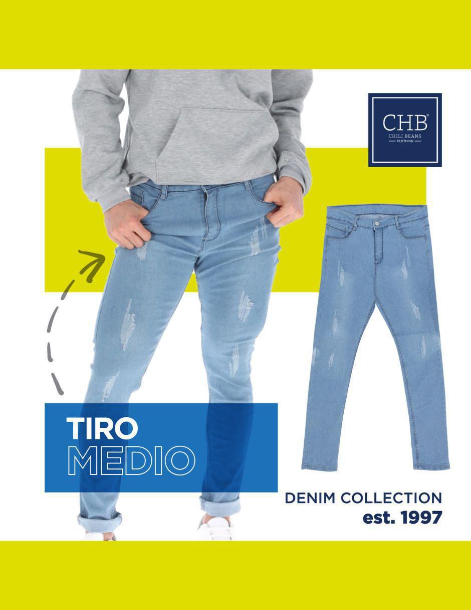 Jeans skinny Chb Chili Beans Clothing Co. lavado claro para hombre