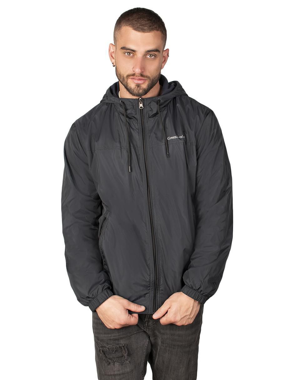 Chamarra casual impermeable capucha desmontable para hombre 1