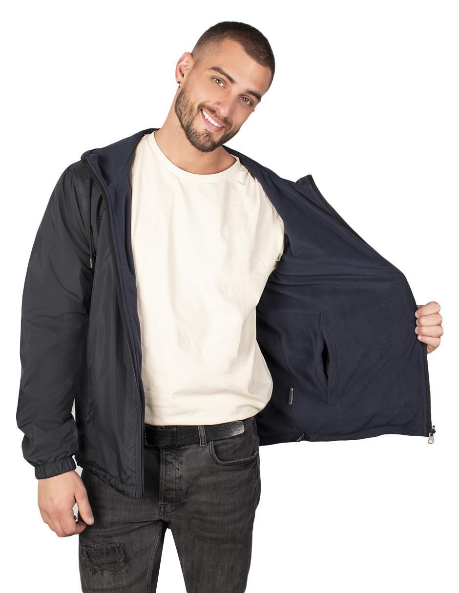 Chamarra casual impermeable capucha desmontable para hombre 2
