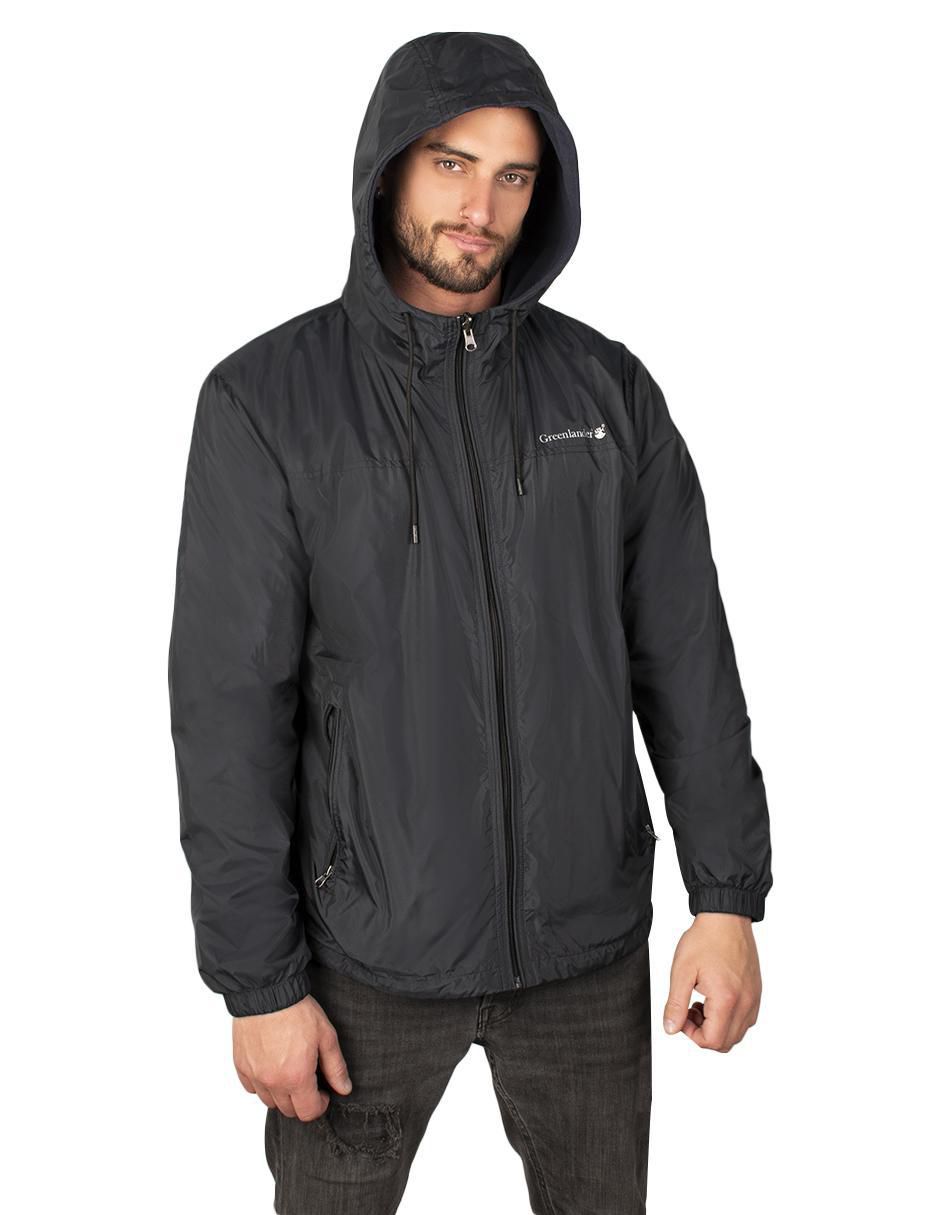 Chamarra casual impermeable capucha desmontable para hombre 4
