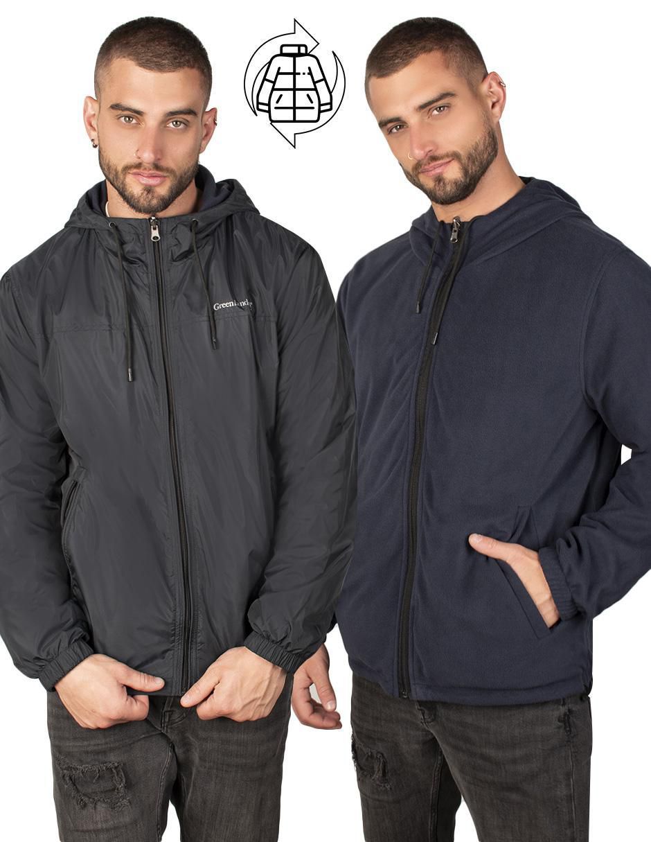 Chamarra casual impermeable capucha desmontable para hombre 7