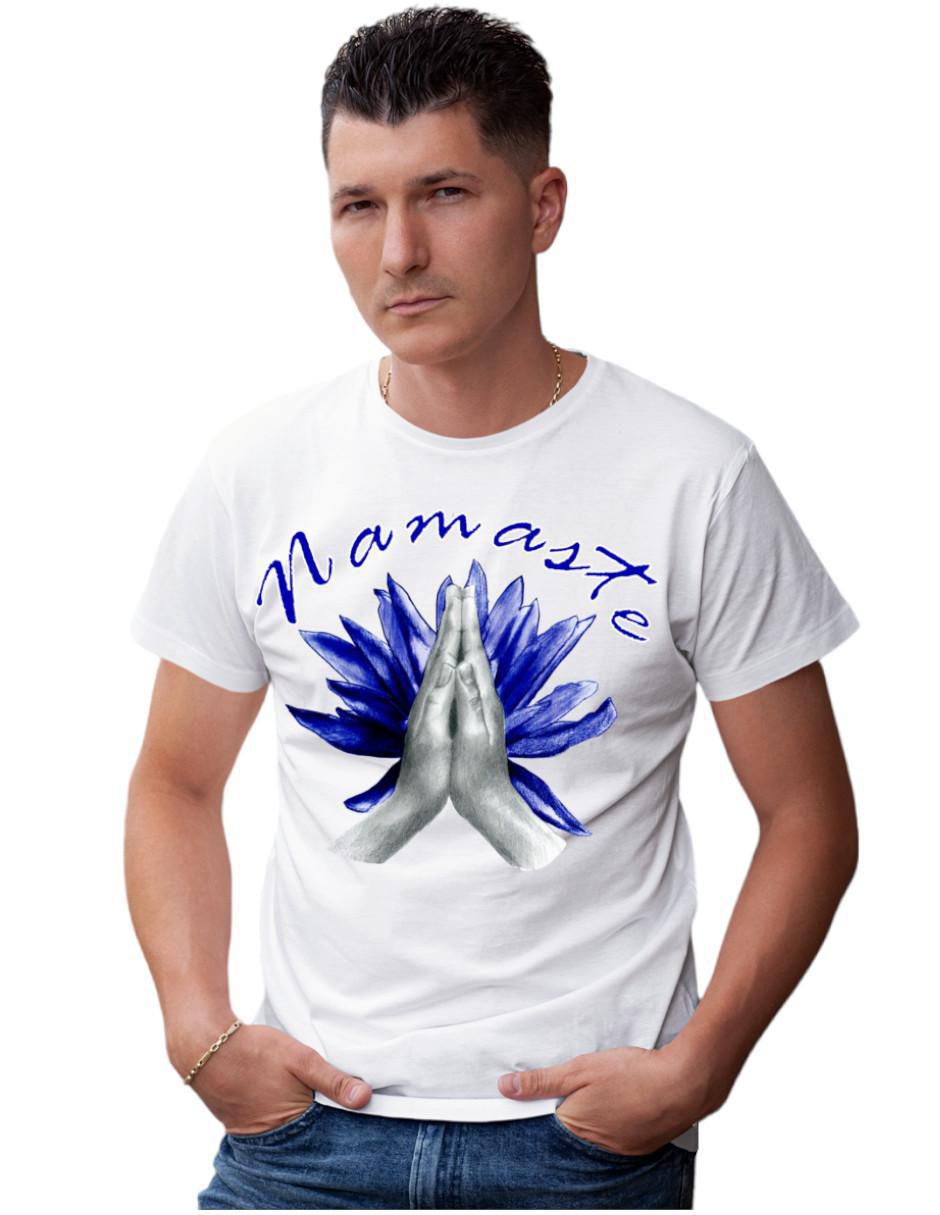 Playera Namasté Flor de Loto Espiritual cuello redondo para hombre 1