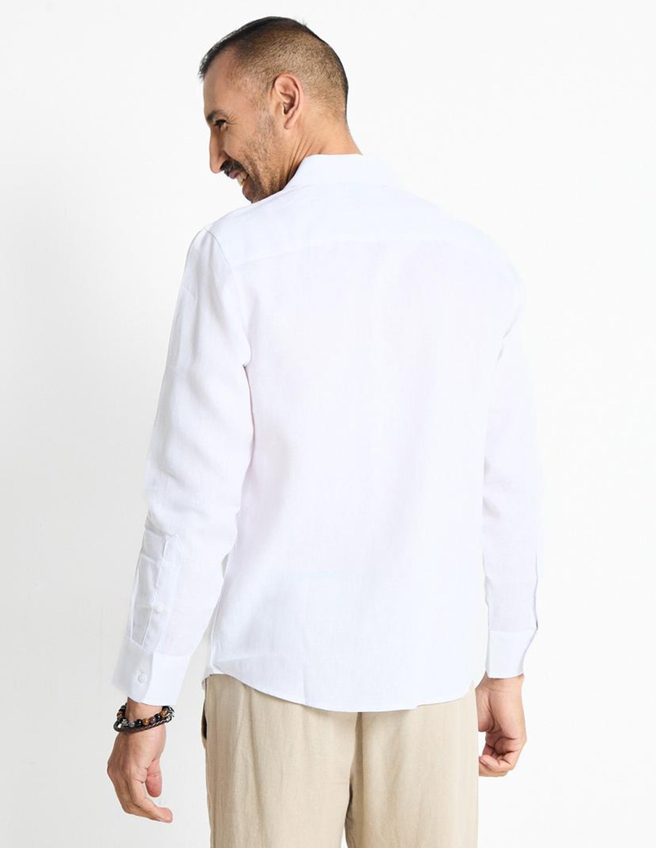Camisa casual Cubavera de lino manga larga para hombre