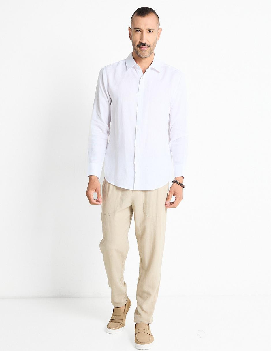 Camisa casual Cubavera de lino manga larga para hombre