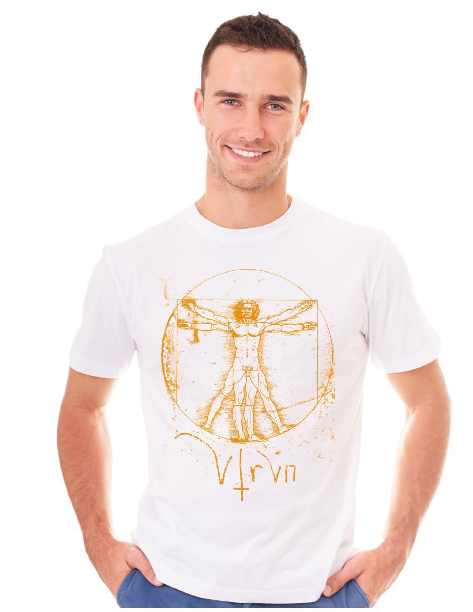 Playera Vitruvian Man Da Vinci cuello redondo para hombre