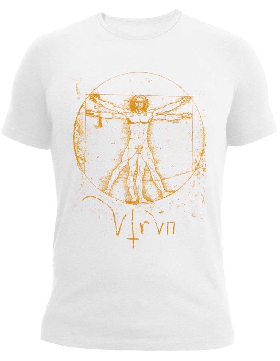 Playera Alta Gama Vitruvian Man Da Vinci cuello redondo para hombre 3