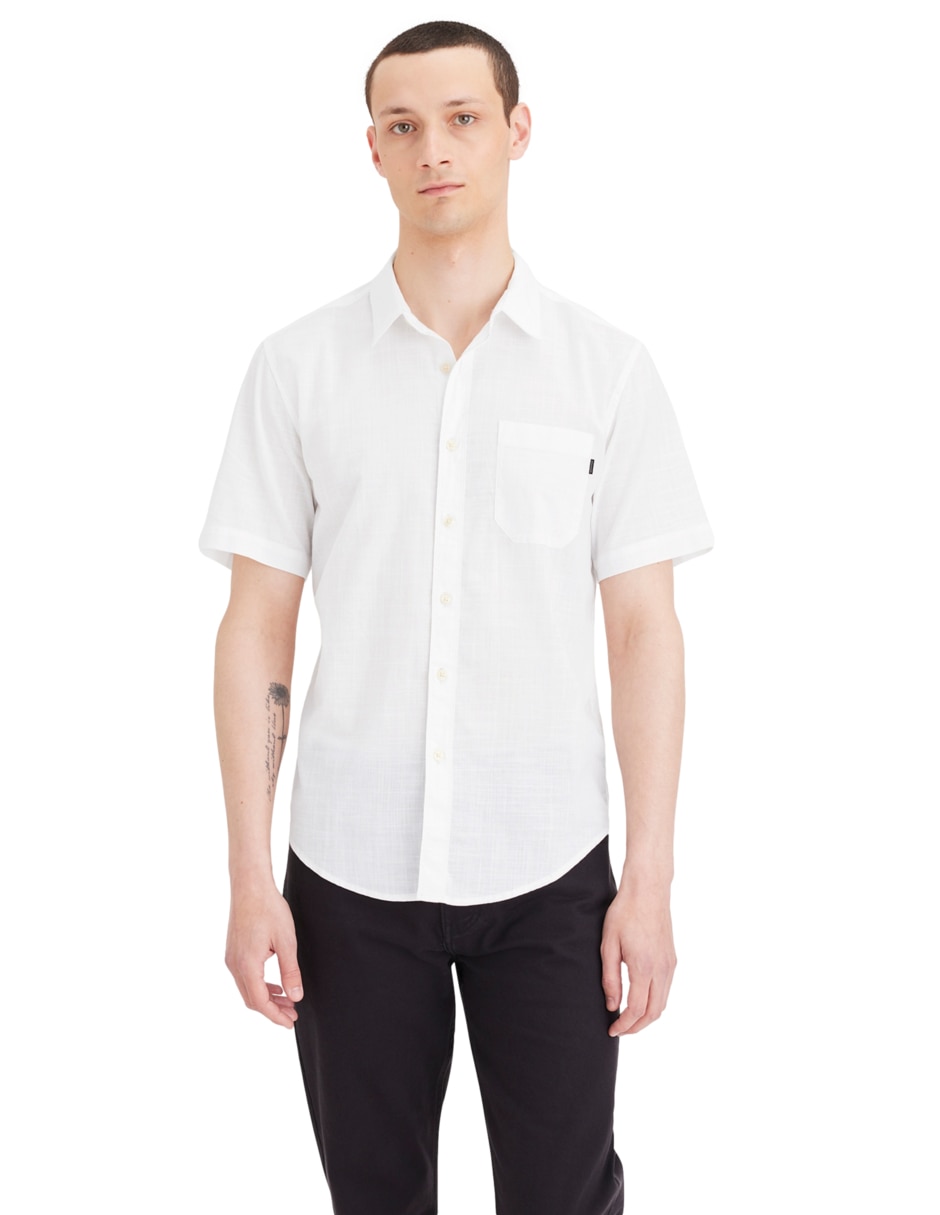 Camisa casual de algodón manga corta para hombre Camisa casual de algodón manga corta para hombre