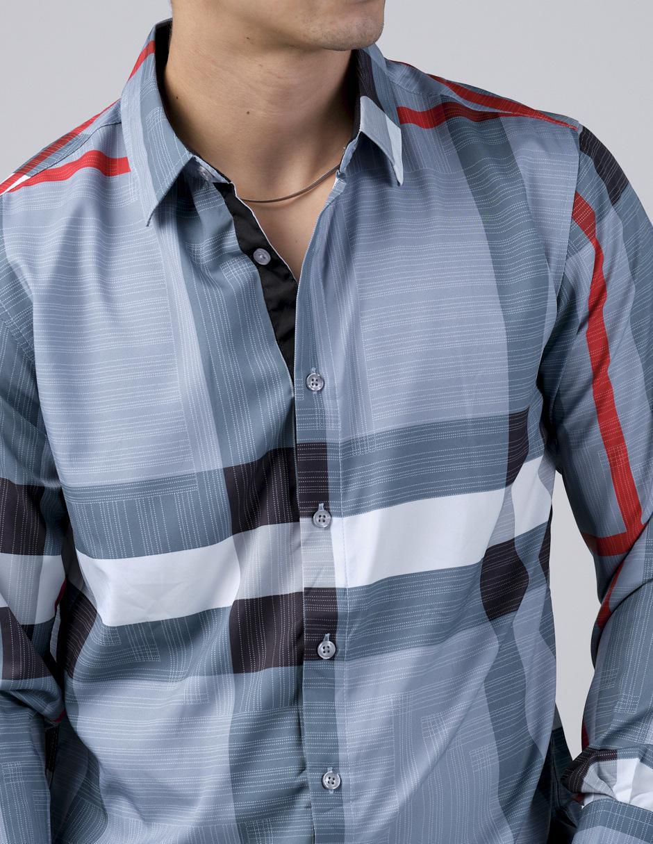 Camisa casual manga larga para hombre 3