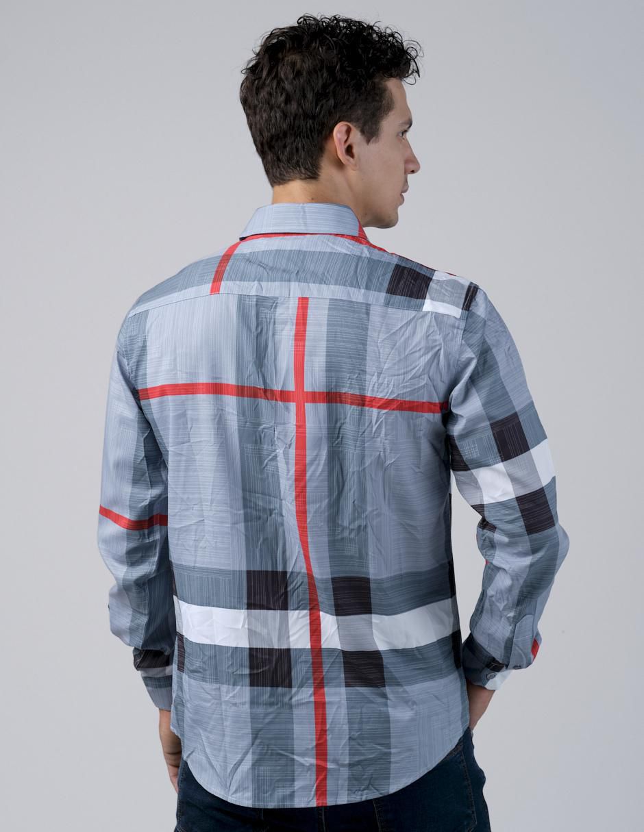 Camisa casual manga larga para hombre 4