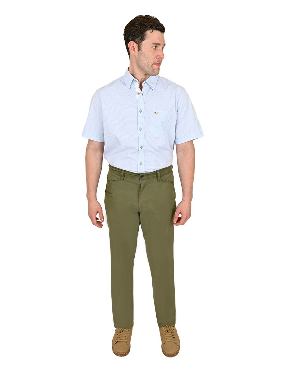 Pantalón recto de algodón para hombre
