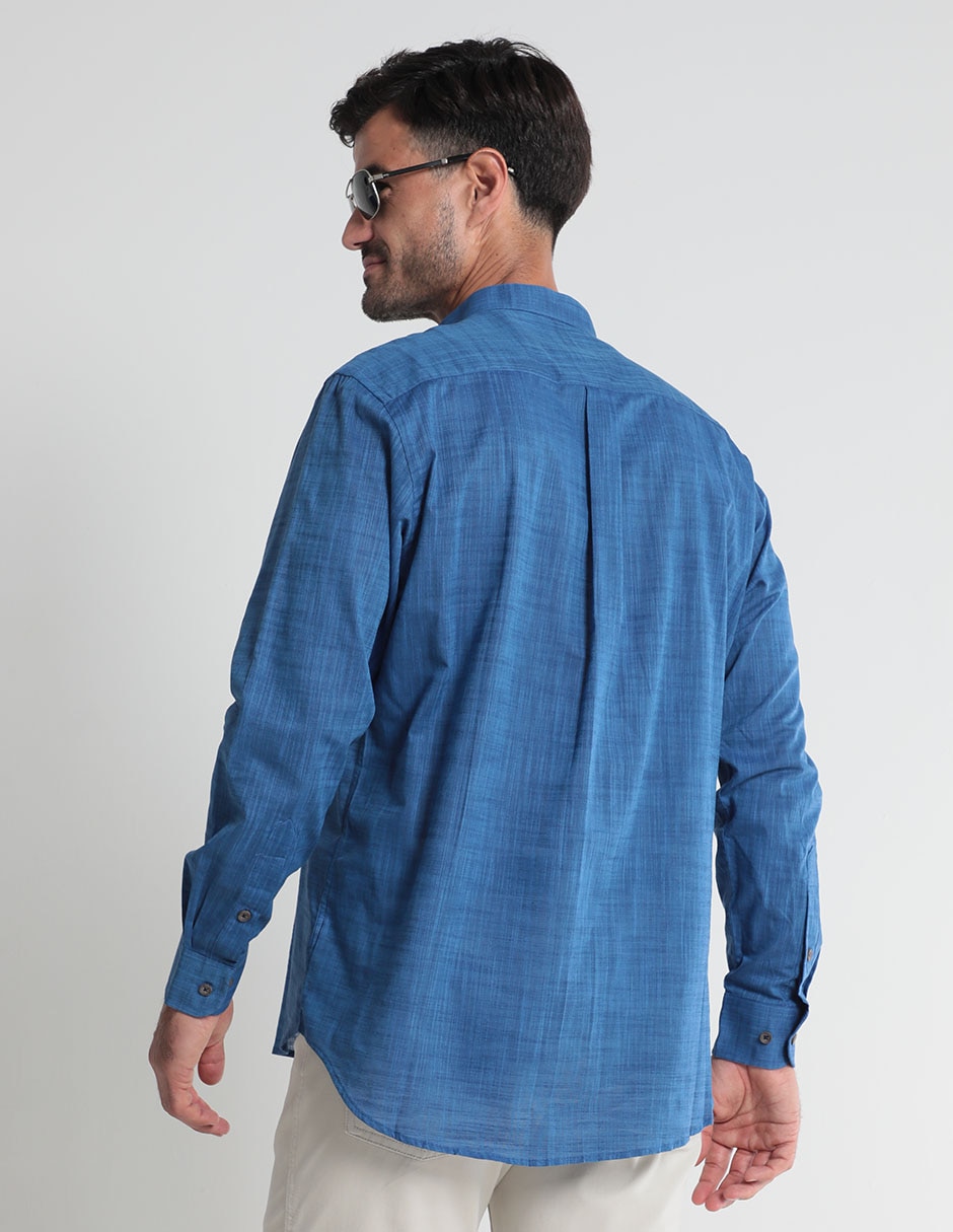 Camisa semiformal manga larga para hombre