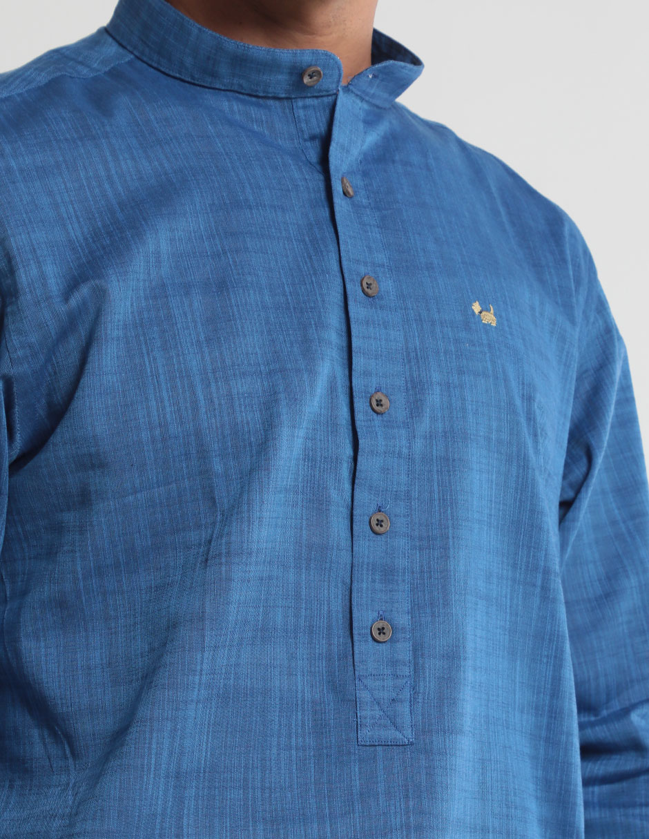 Camisa semiformal manga larga para hombre
