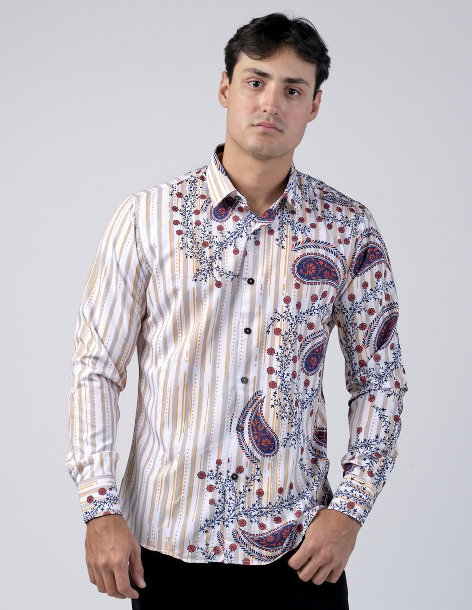Camisa casual manga larga para hombre