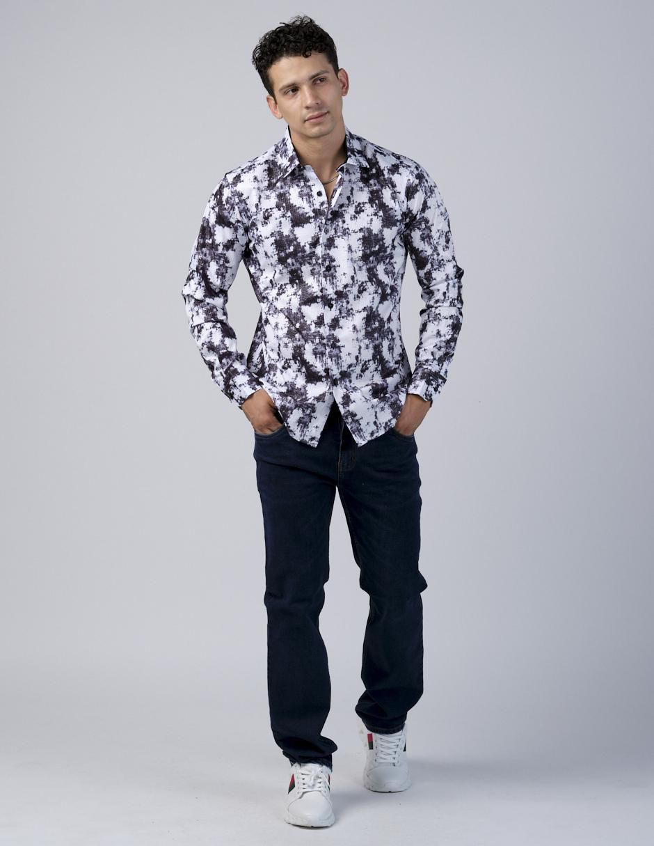 Camisa casual manga larga para hombre