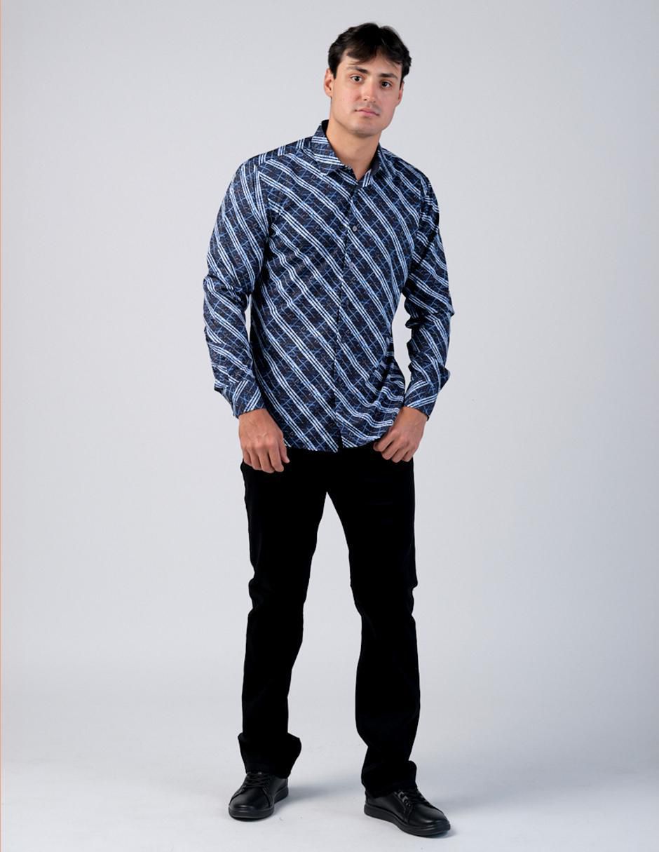 Camisa casual manga larga para hombre 4