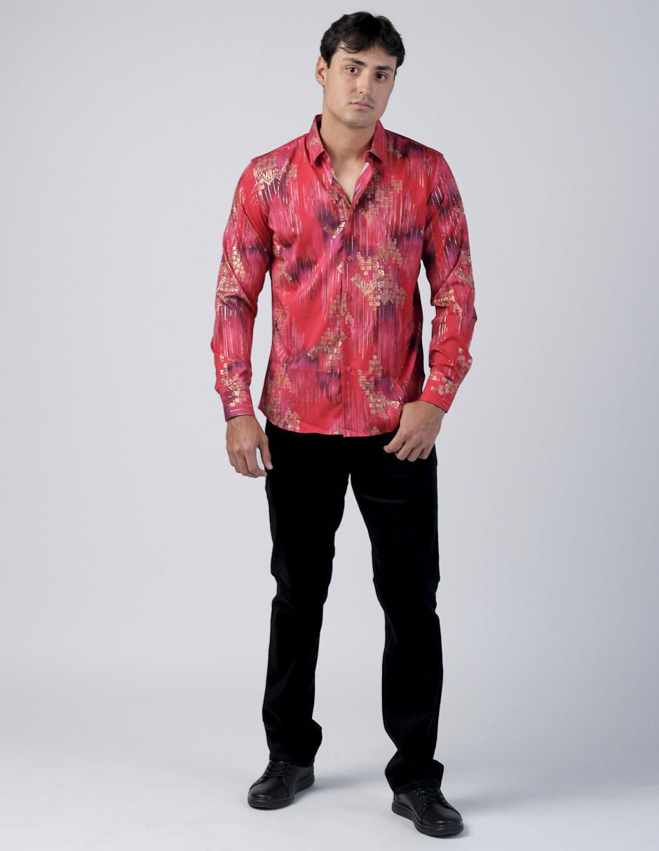 Camisa casual manga larga para hombre