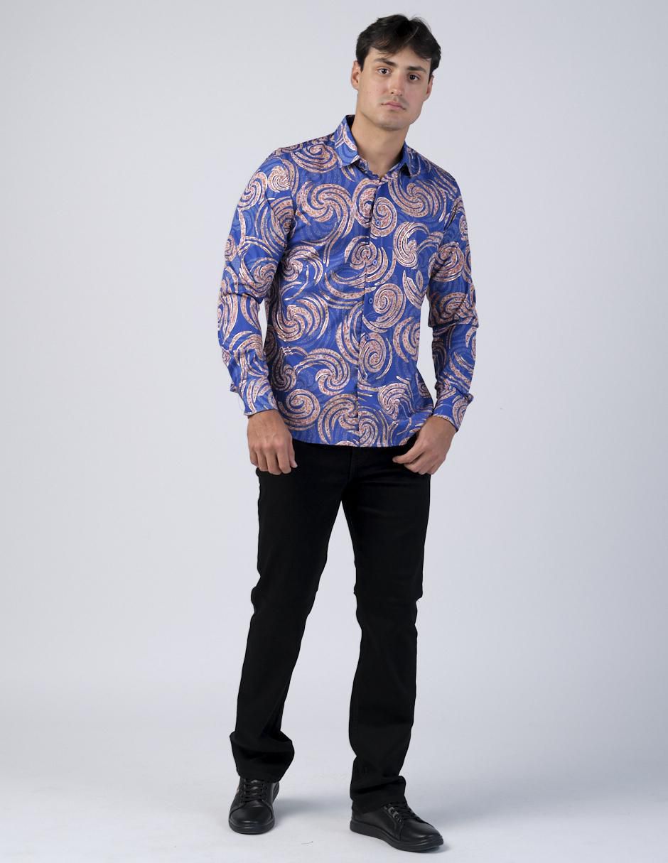 Camisa casual manga larga para hombre 4