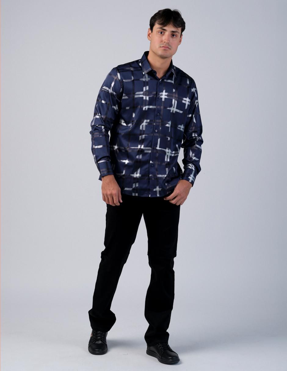 Camisa casual manga larga para hombre