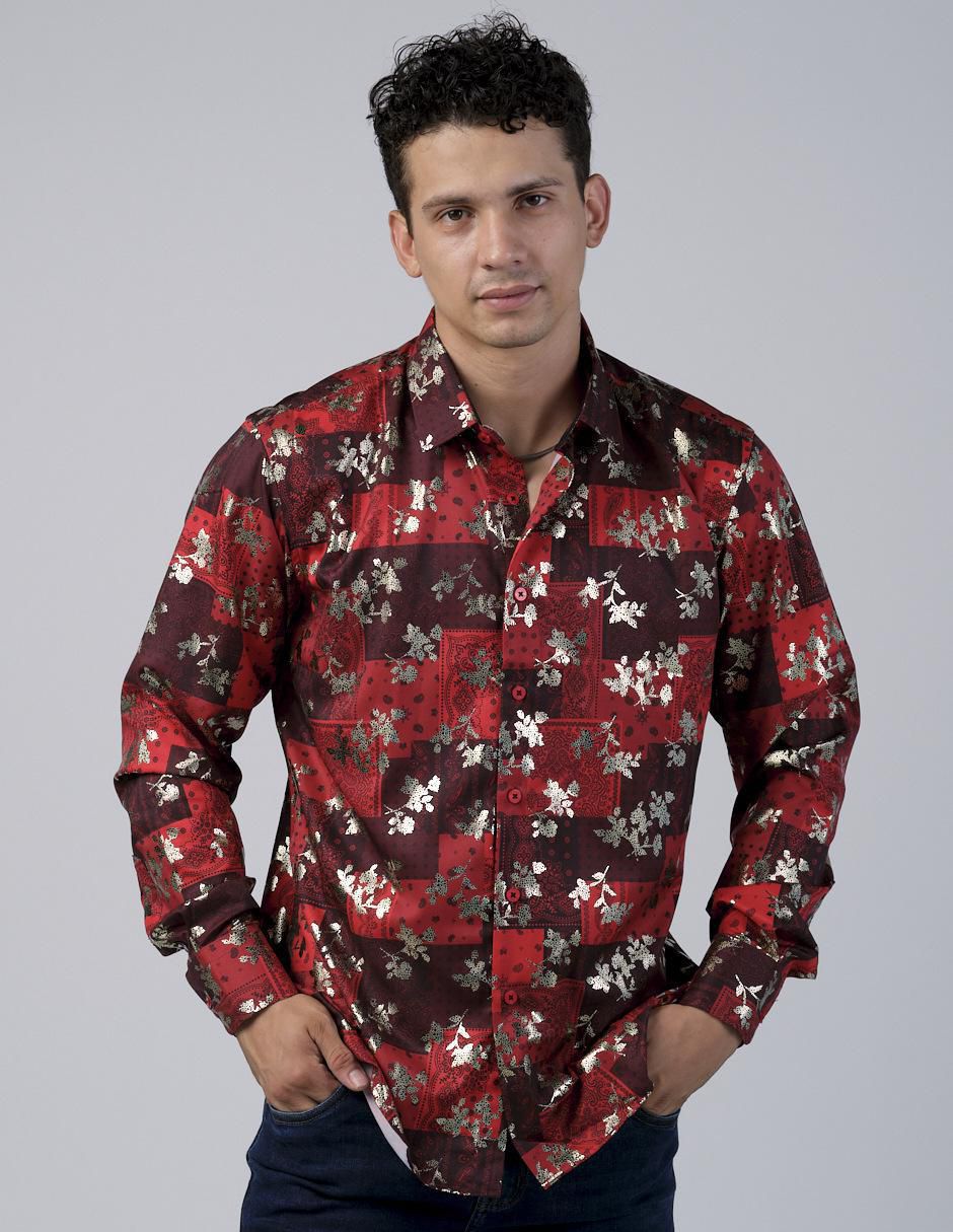 Camisa casual manga larga para hombre