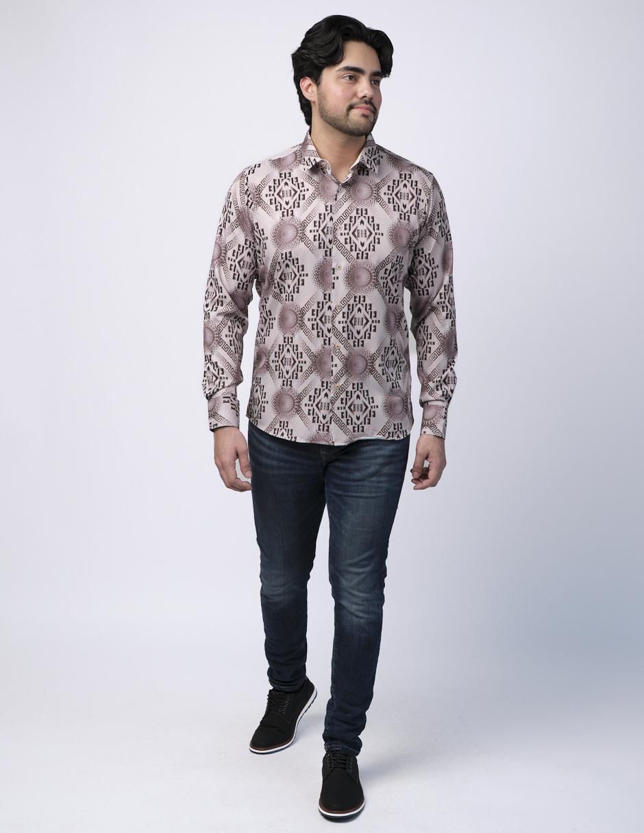 Camisa casual manga larga para hombre