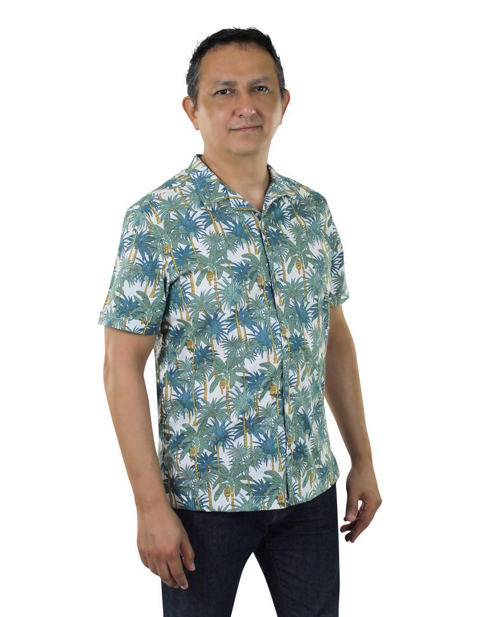 Camisa playa de algodón manga corta para hombre 6