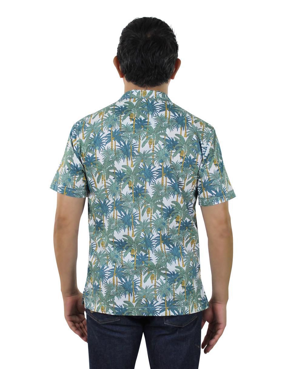 Camisa playa de algodón manga corta para hombre 4