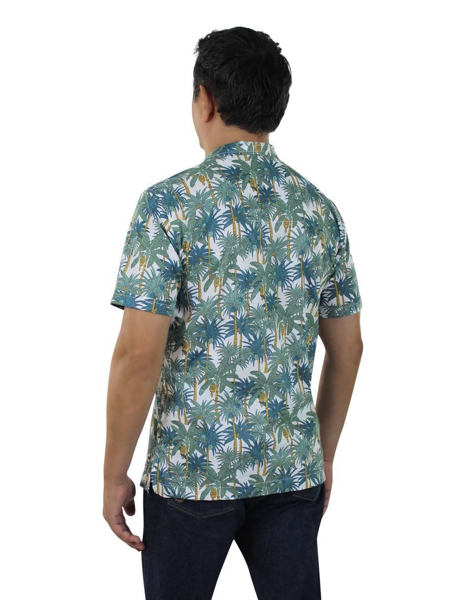 Camisa playa de algodón manga corta para hombre 2