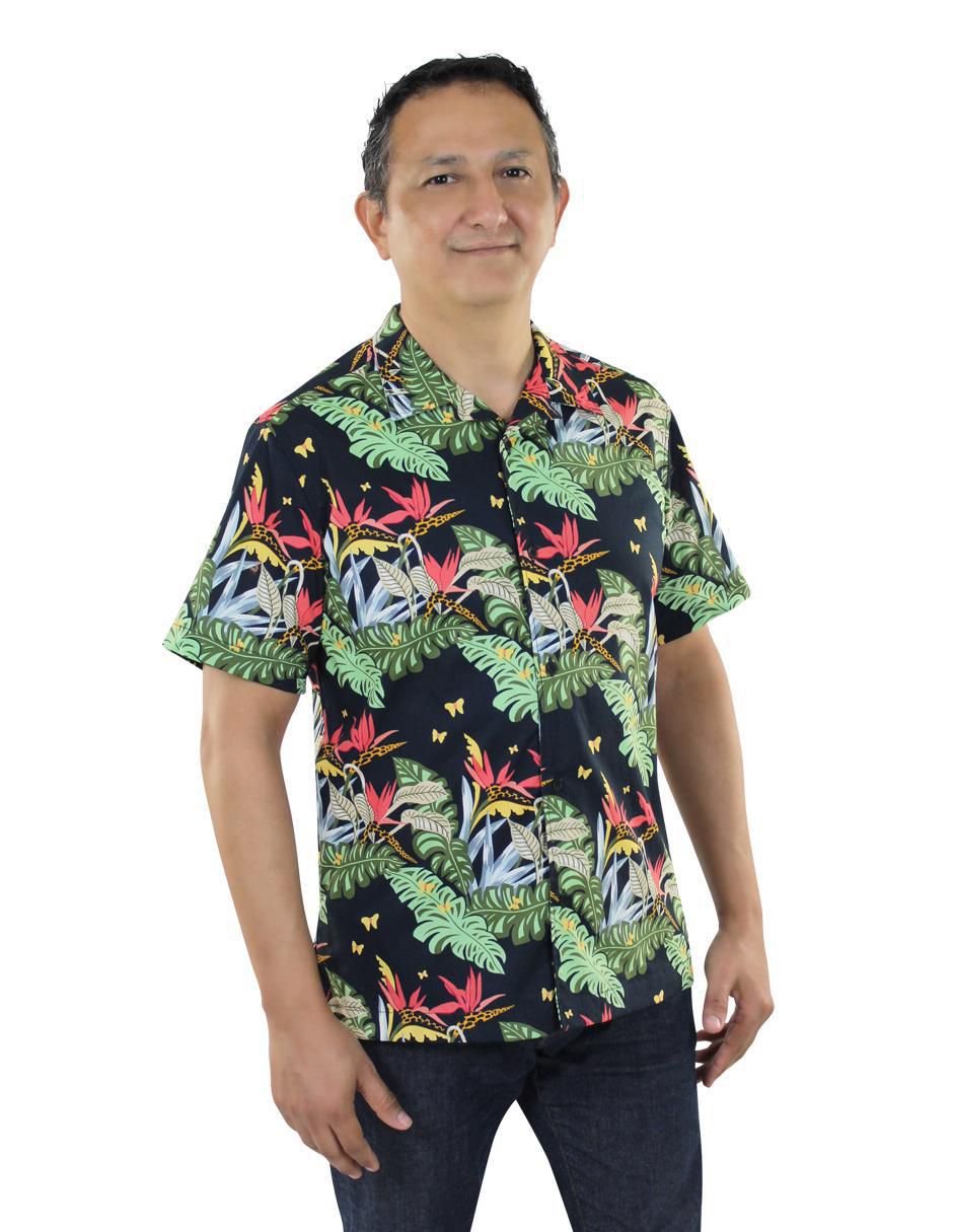 Camisa playa de algodón manga corta para hombre 7