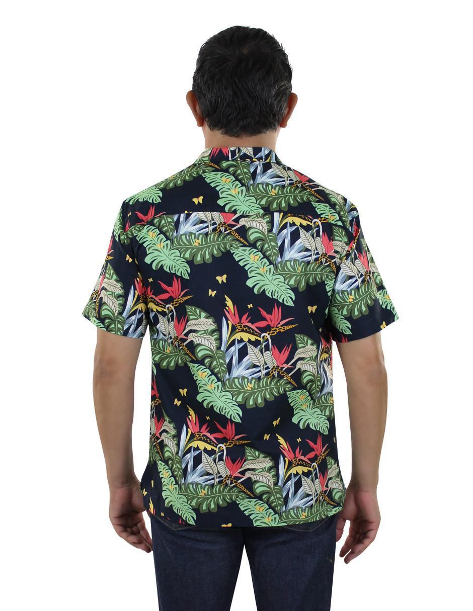 Camisa playa de algodón manga corta para hombre 4