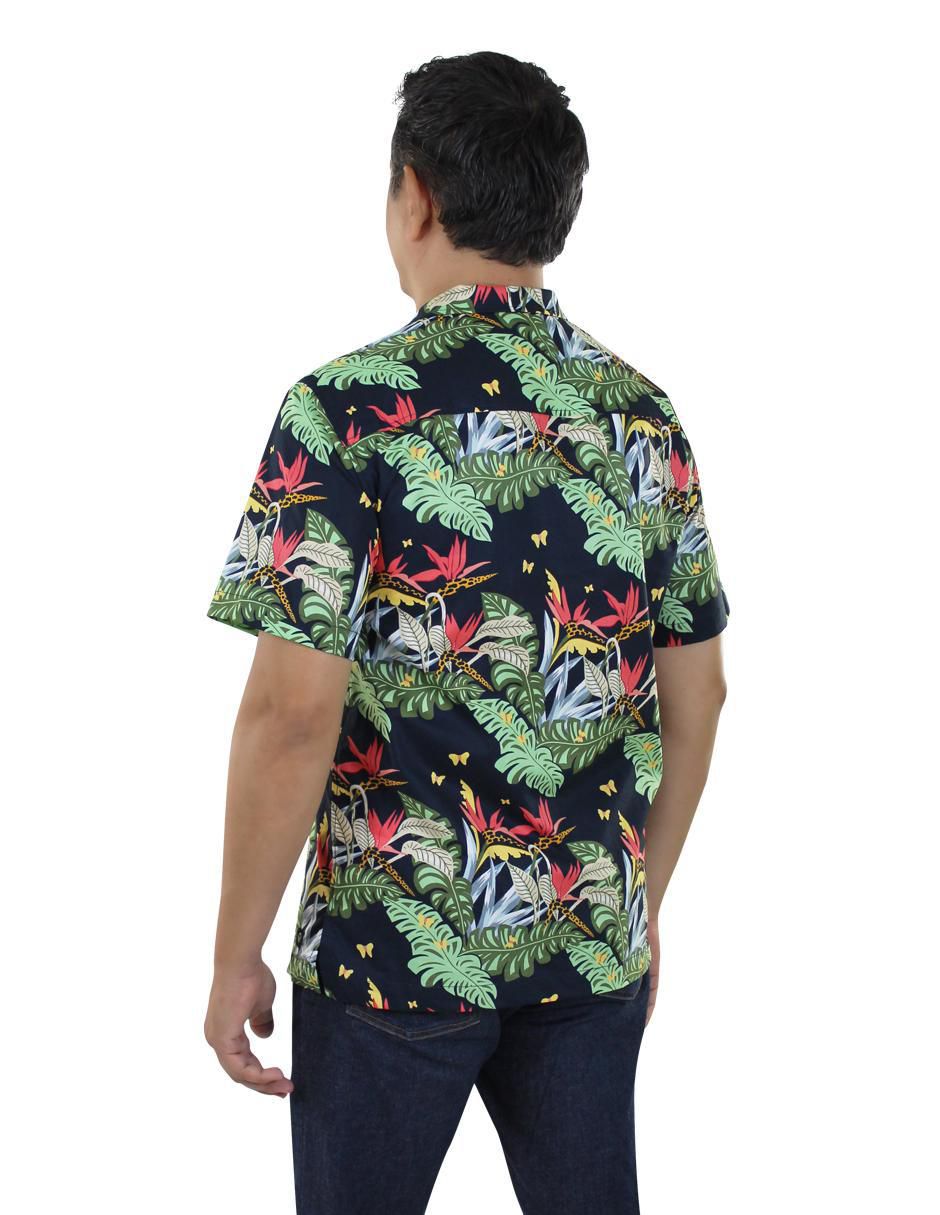 Camisa playa de algodón manga corta para hombre 2